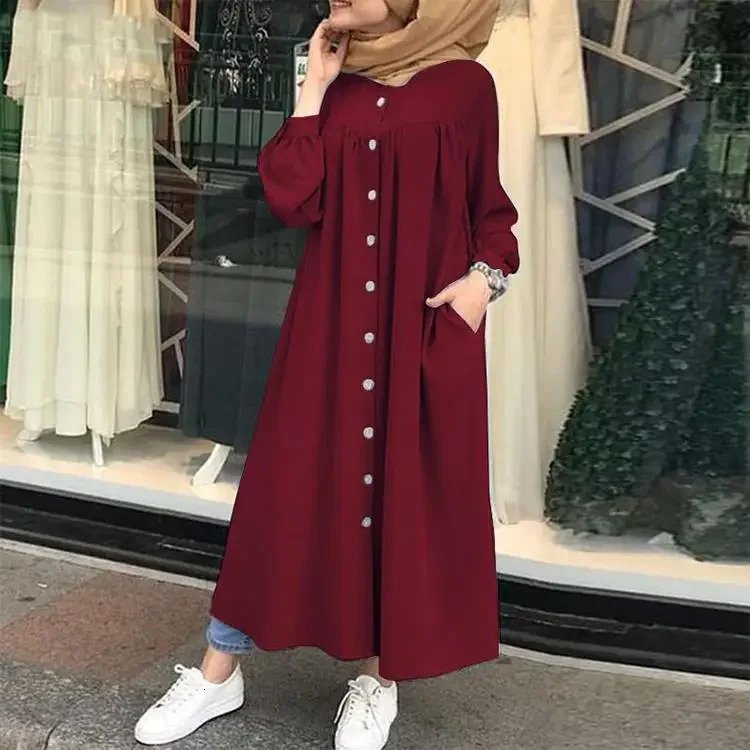 Autumn Casual Elegant Womens Stand Collar Long Sleeve Cardigan Dress Large Movement Type For Factory Wholesale 250724