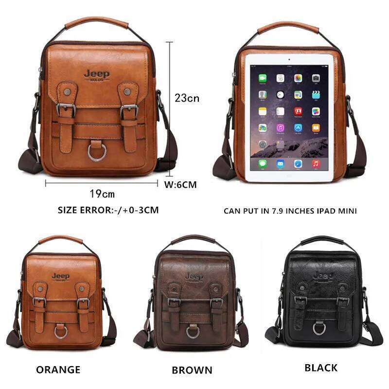 Multi-Function Business Handbags Men New Man's Shoulder Large Capacity Leather Messenger Bag Crossbody Big Brand