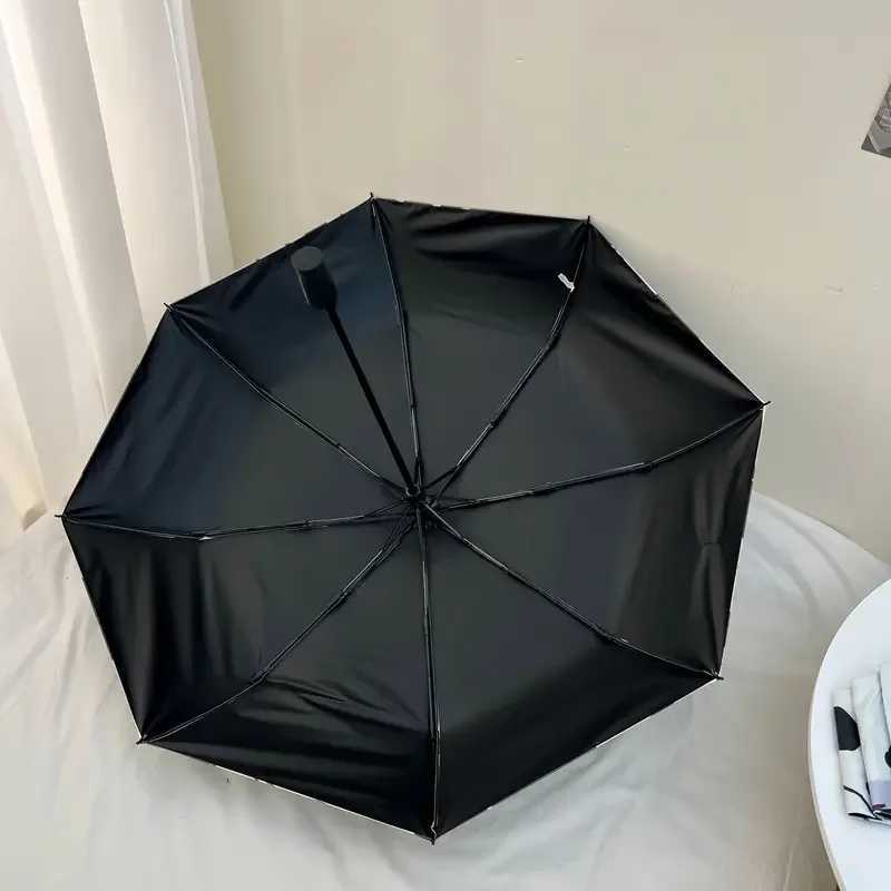 Ladies Cute Umbrella Panda Three Fold Windproof Travel Umbrella Black Coating Sunscreen Girls Sunshade Umbrella R250724
