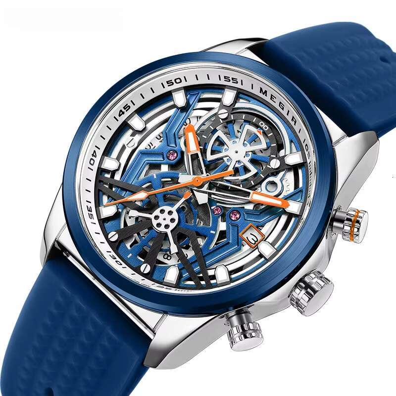 DHwatches MEGIR Men's Sports Watch - Chronograph, 30M Waterproof, Silicone Strap, Fashion Quartz Wristwatch for Active Men