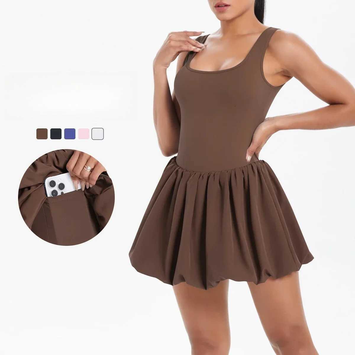 Tennis Skirt Sports Fitness Nude Breathable Anti-Light Golf Badminton Running Casual Workout Clothing Gym Yoga Suit for Women XJ250724