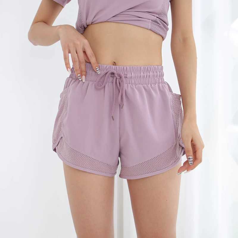 Womens Double Layered Quick-Dry Athletic Shorts Anti-Lighting Loose Fit For Outdoor Leisure Running Fitness Workout Gym Short XJ250724