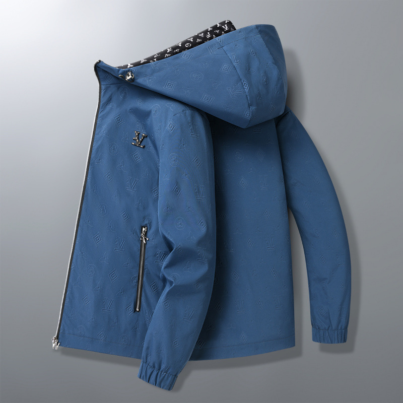Hooded Jacket Fashionable casual jacket High end jacket cool and stylish embossed trendy brand men's top