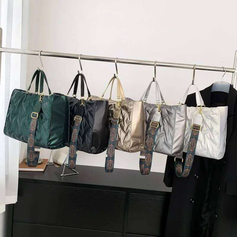 Fashion Large Padded Handbags Designer Quilted Women Shoulder Bags Nylon Down Cotton Crossbody Bag Winter Tote Big