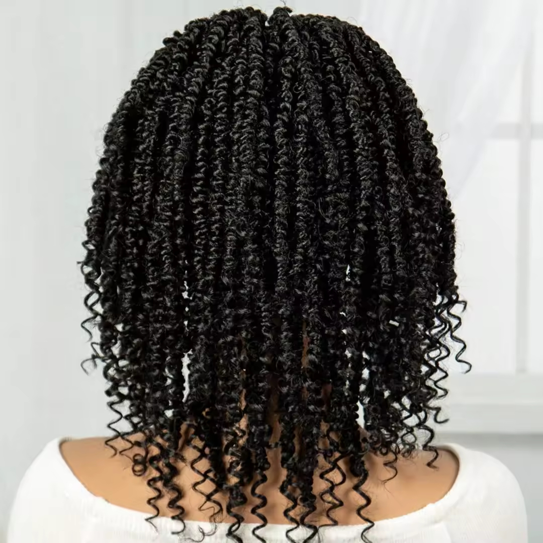 10 Inch Braids Wig Omber Blonde Look Like Human Bohemian Boho Wigs Braided Full Lace Front Wig Short Twist Braids Wig with Baby Hair Handmade Kinky Cu