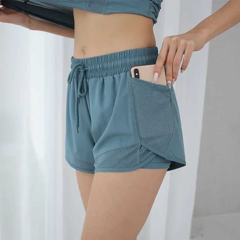 Yoga Shorts Womens Double Layered Quick-Dry Athletic Shorts for Outdoor Leisure Running Fitness Workout Gym Short Leggings XJ250724