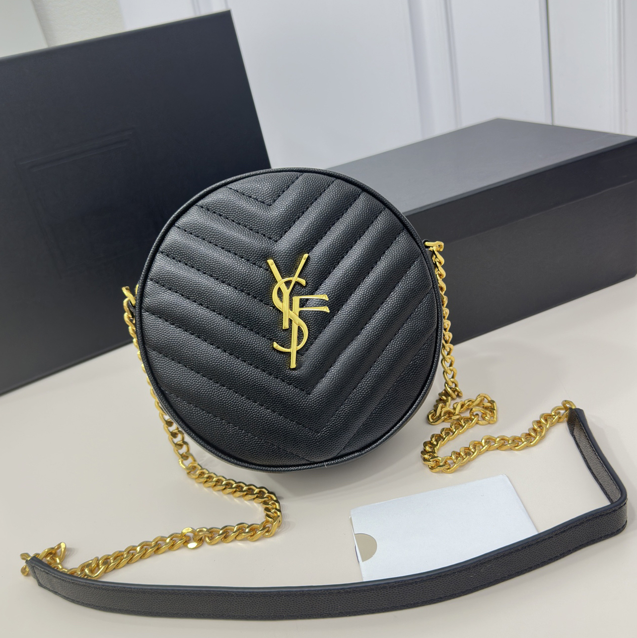 Designer Bag Shoulder Bag Wallet Luxury Bag Metal Letter Chain Bag Cowhide Women's Small Round High Quality Crossbody bag Mini Purse Vinyle