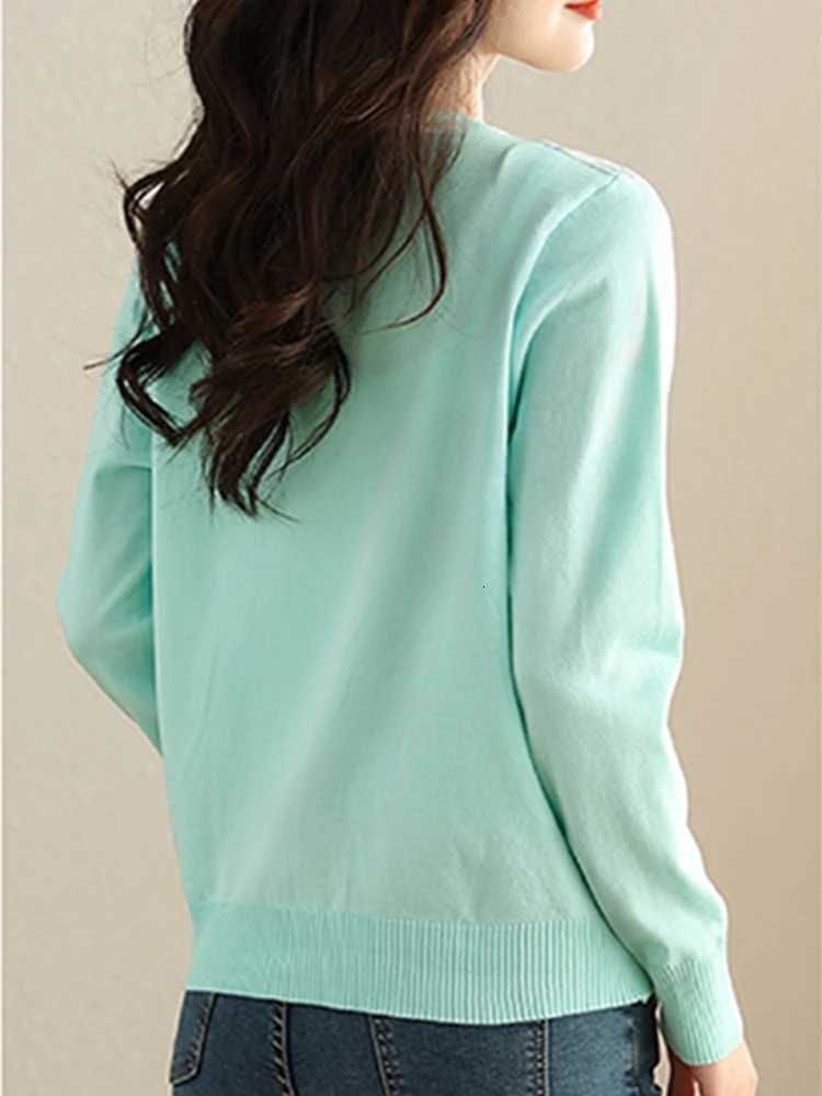New Casual Soft Knit Bottoming Shirts Sweater Cardigans Sweater Ts Basic Shirts Knitted Tops X2507241