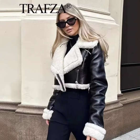 TRAFZASHEIN Style Women's French Casual Reversible Short Jacket Coat B5