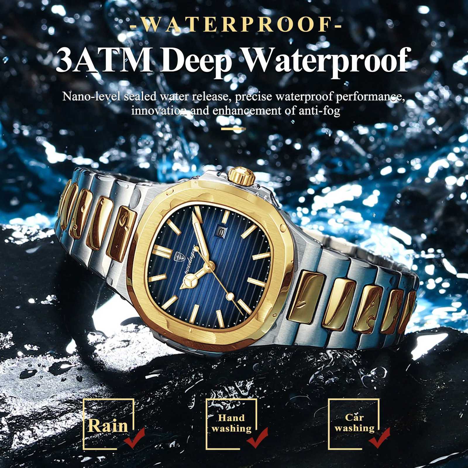 POEDAGAR Luxury Square Watch for Women Waterproof Luminous Date Ladies Watch Stainless Steel Quartz Womens Watches Female Reloj W250724