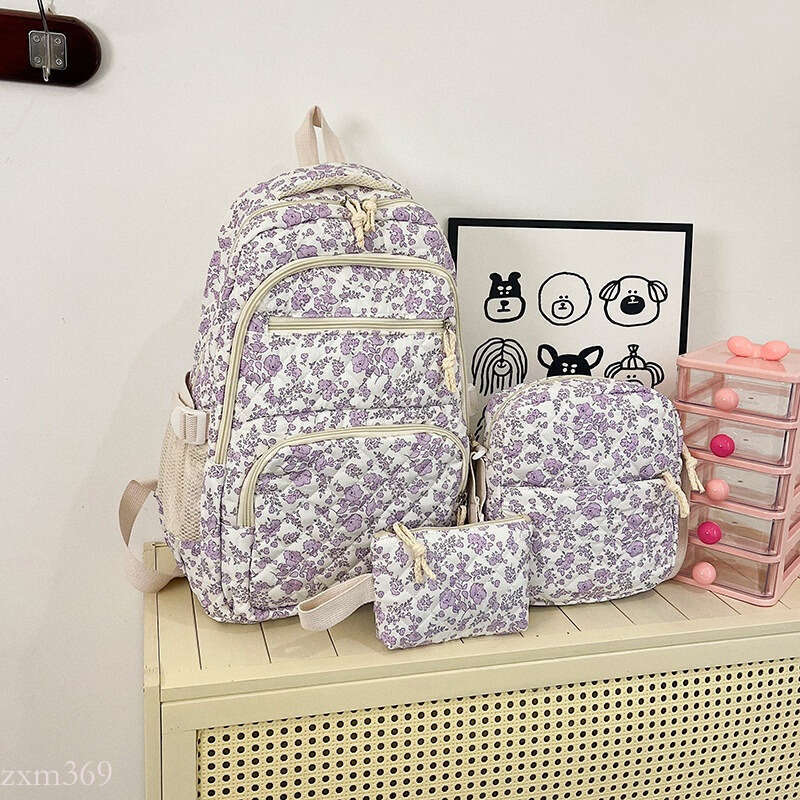 Printed Small Floral Waterproof Portable Makeup Large Capacity Toiletry Travel Storage Bag Backpack