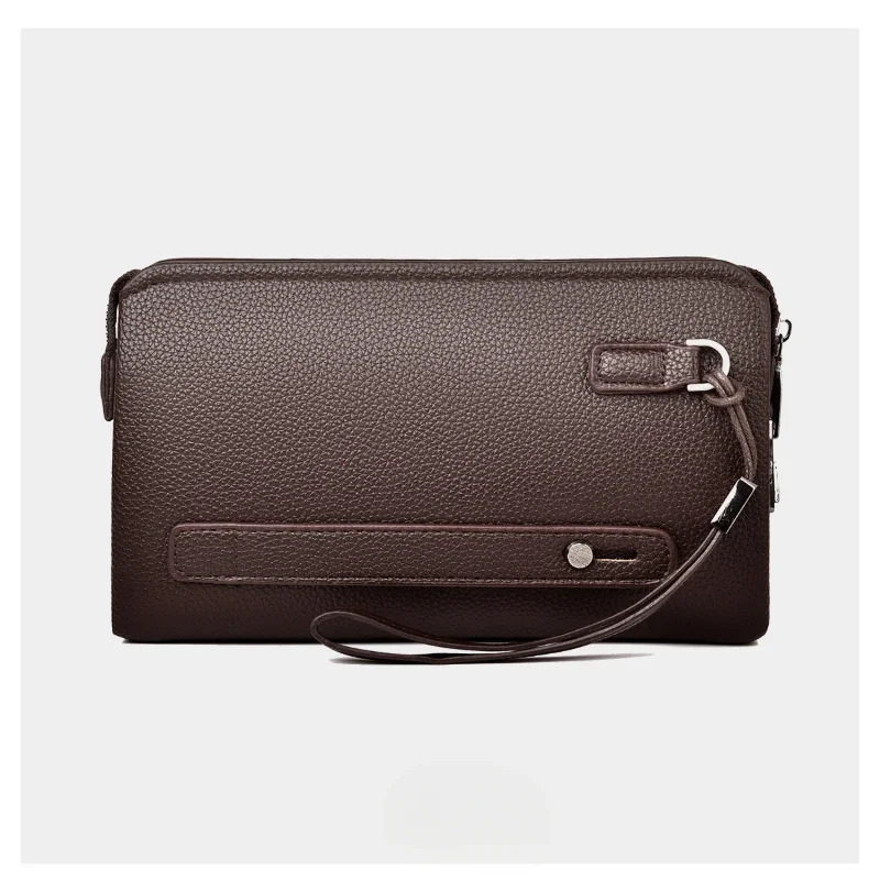 Mens Handheld Bag High end PU Leather Long Wallet Large Capacity Multi Card Slot Wrist Bag Password Anti theft Phone Bag 250723