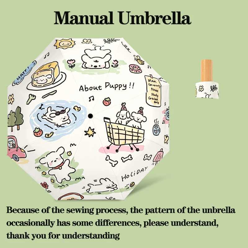 UV sunshade umbrella Cute Dog Party Portable folding umbrella Large area adult umbrella UV-resistant Insulation and cooling R250724