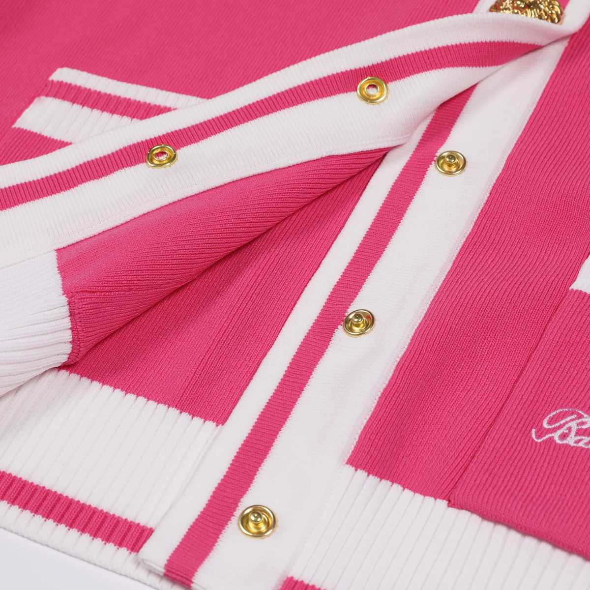 igh Chuti Summer New Short Slved Round Neck Embroidered Letter Color Blocked Elastic Knitted Fashionable Womens Cardigan X250724
