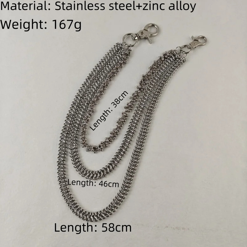 Model Cuban Style Stainless Steel Eight Character Pants Chain Hip Hop Men And Women Ones Waist Accessories 250722