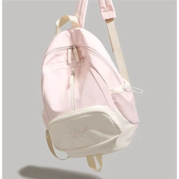 Patchwork Contrast Color Preppy Zipper Backpack Sweet Y2k Aesthetic Chic Fashion Backpacks High-capacity Casual Schoolbags Women 250723