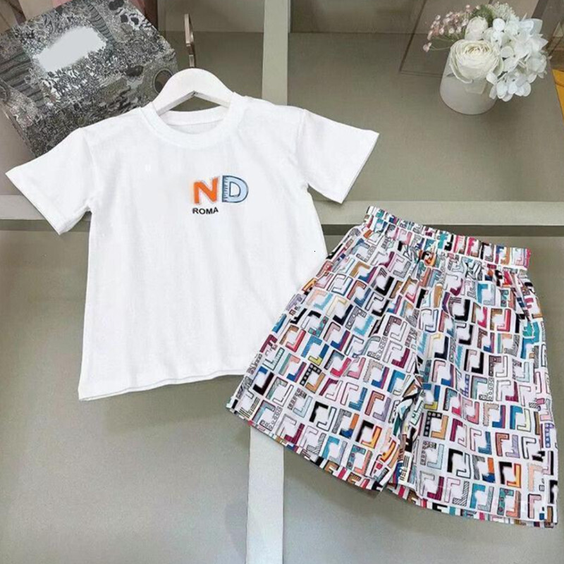 Summer Clothes Cotton Baby Leisure Children Sets Sports Boy Girls Tshirt Shorts Sets Childrens Short Sleeved Shorts Two-piece Set Baby Clothes Kids Outfits