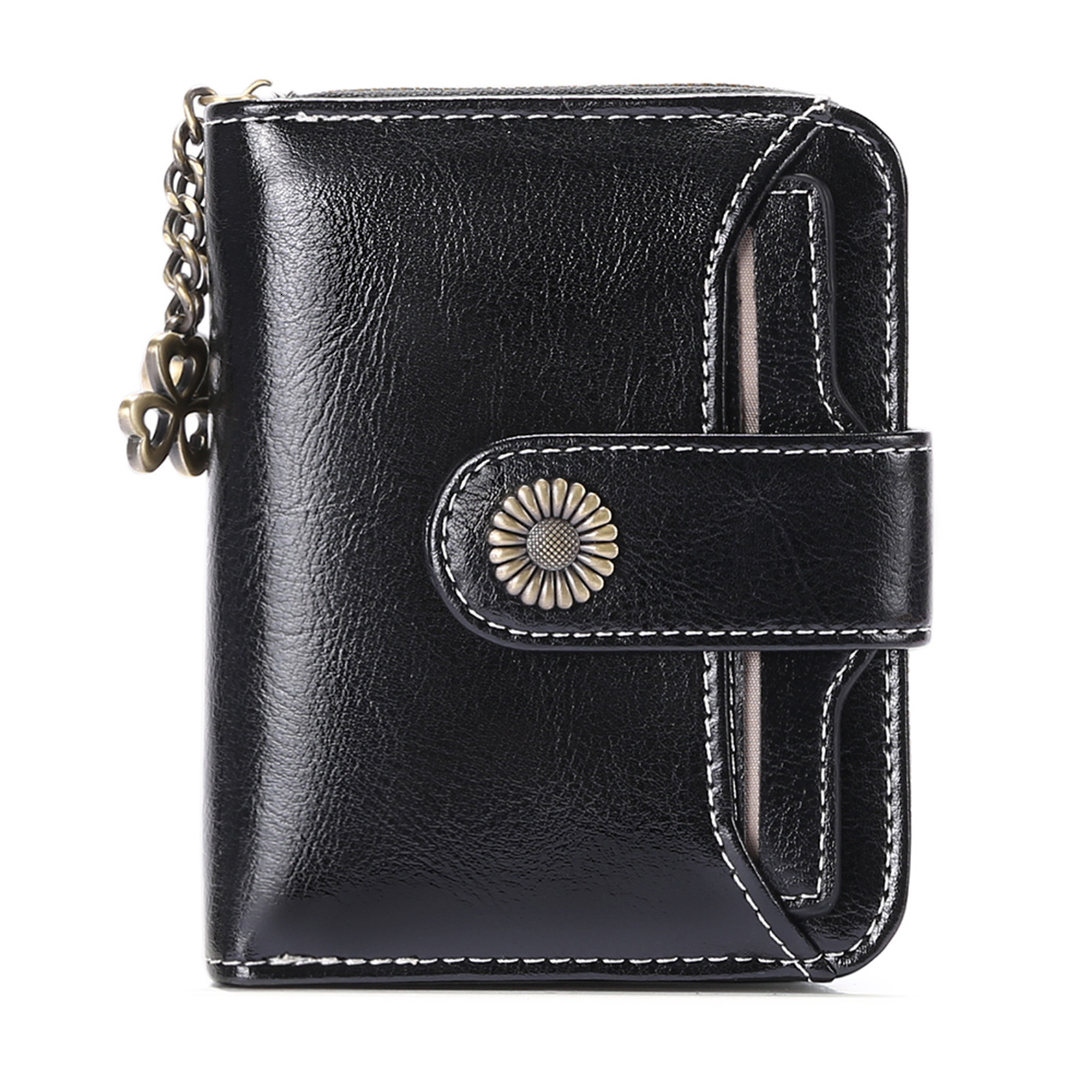 Free Shipping Designer Bag New Genuine Leather Women's Wallet Short Student Korean Version Multifunctional Mini Coin Wallet Driver's License