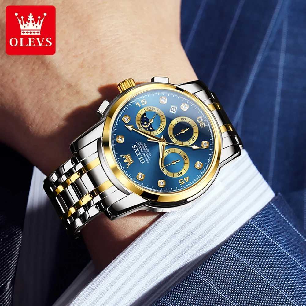 OLEVS Luxury Watch for Men Original Fashion Business Man Quartz Wristwatches Waterproof Stainless Steel Mens Watch Reloj Hombre W250724