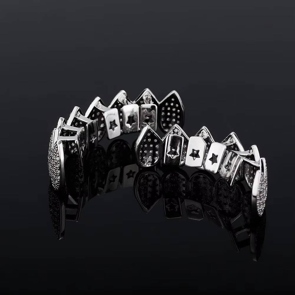 Gold Plated Diamond Teeth Grillz Custom Moissanite Diamond Hip Hop Custom Grillz for Men and Women for Gift