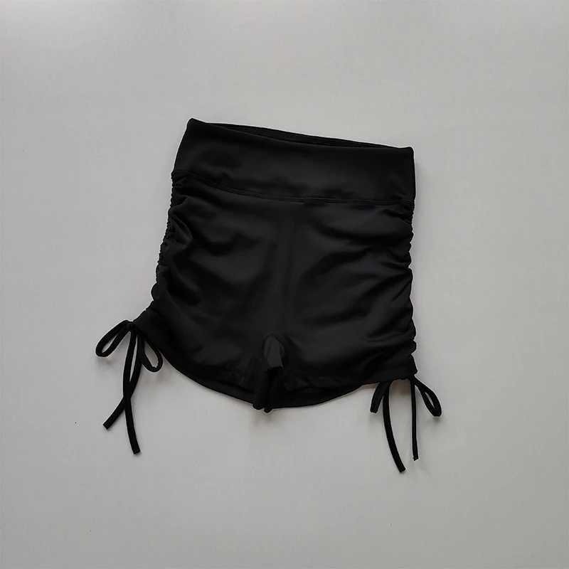 High Waisted Sexy Fitness Shorts Drawstring Straps Quick Drying Running Three Piece Pants Women Peach Buttocks Sports Hot Pants XJ250724