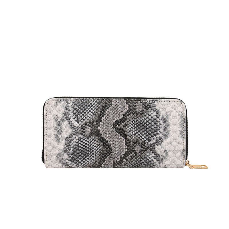 Free Shipping 2025 Designer Bag New Women's Wallet European And American Retro Single Zipper Wallet Snake Pattern Fashion Large Capacity Slot Coi