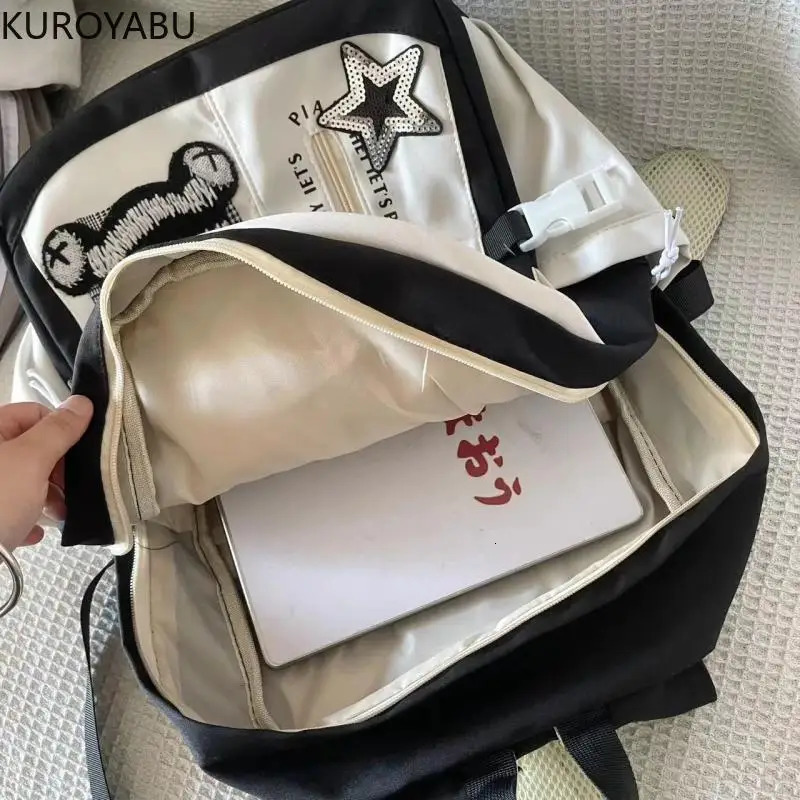 Backpack Women Gothic Embroidery Rabbit Back School Anime Backpacks for Ladies Versatile Casual High Street Y2k Bags 250723