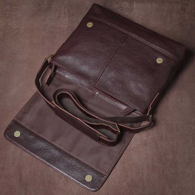 Luxury Design Genuine Leather Shoulder Bag Mens Business Briefcase Natural Cowhide Retro Crossbody Daily Commuter Messenger Bag S250724