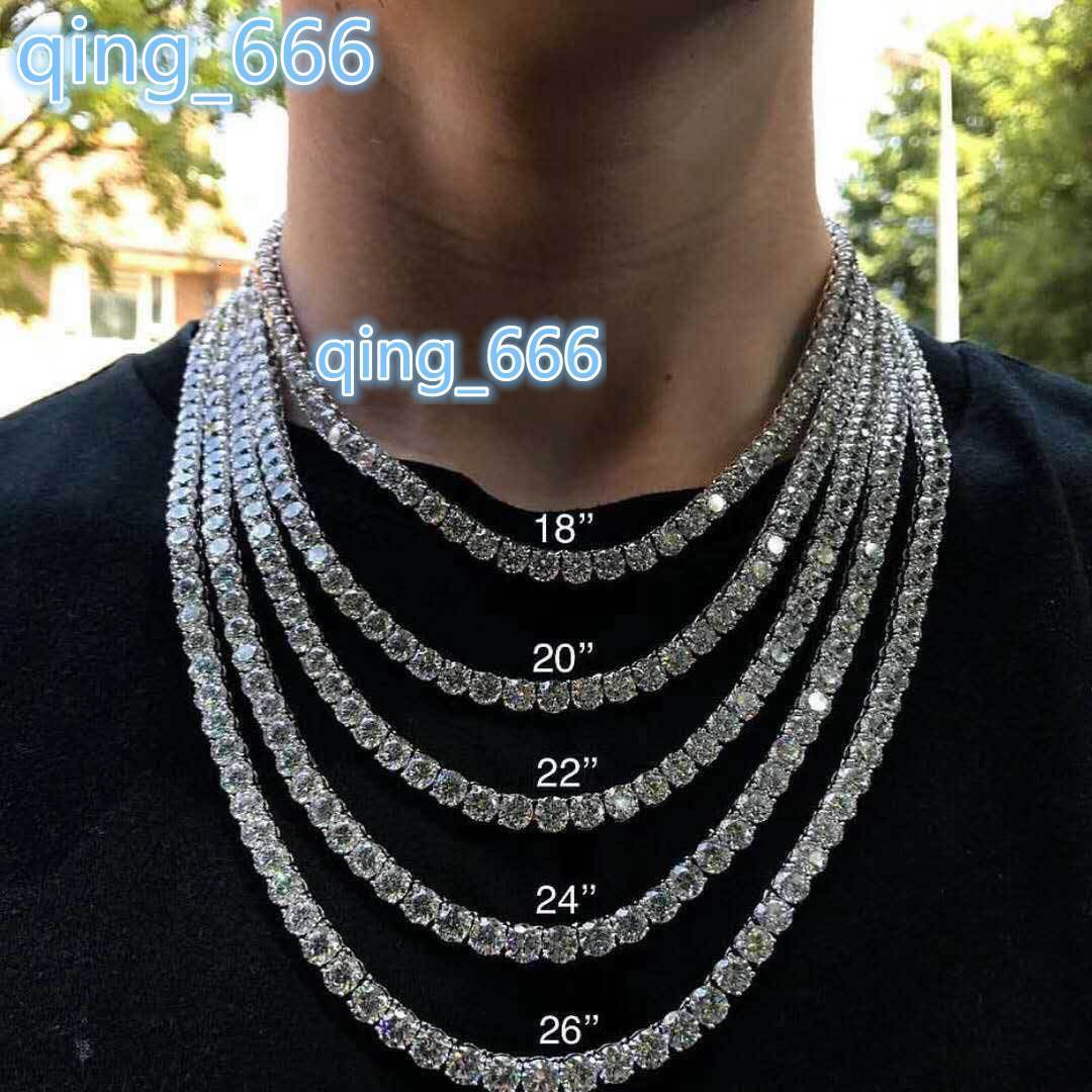 Factory High Quality Moissanite Tennis Chain S925 Sterling Hip Hop Moissanite Tennis Chain