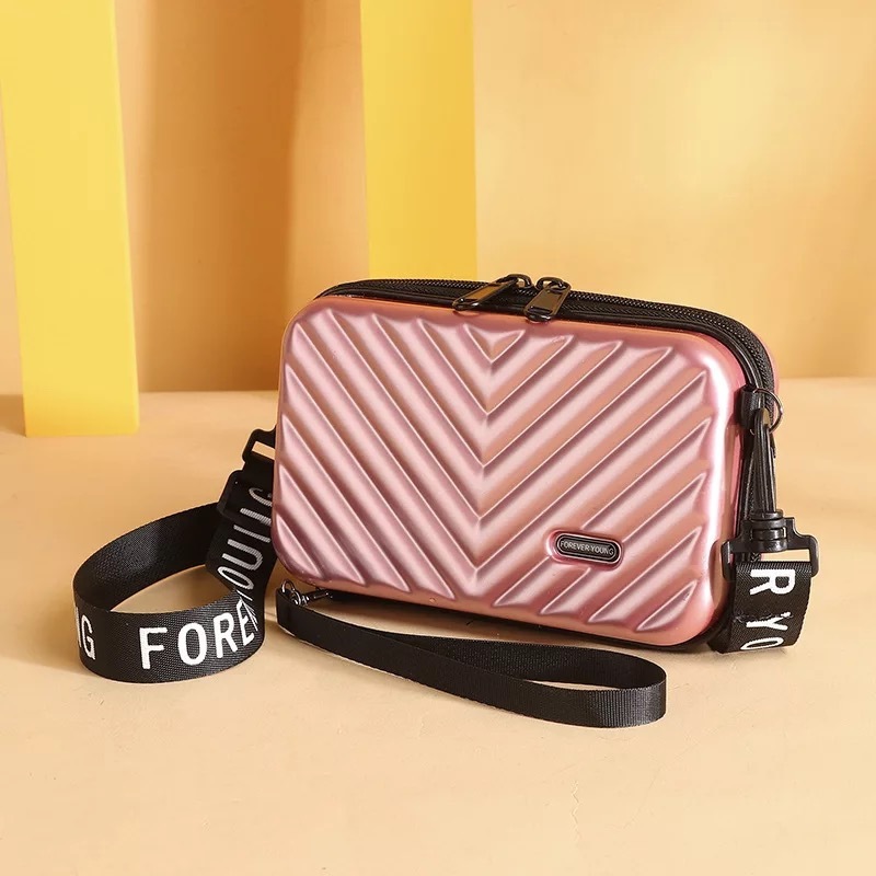 Free Shipping Designer Luxury Women's Hard Shell PC Handbag New Fashion Simple Texture Shoulder Bag Multifunctional 7-inch Casual Makeup Bag