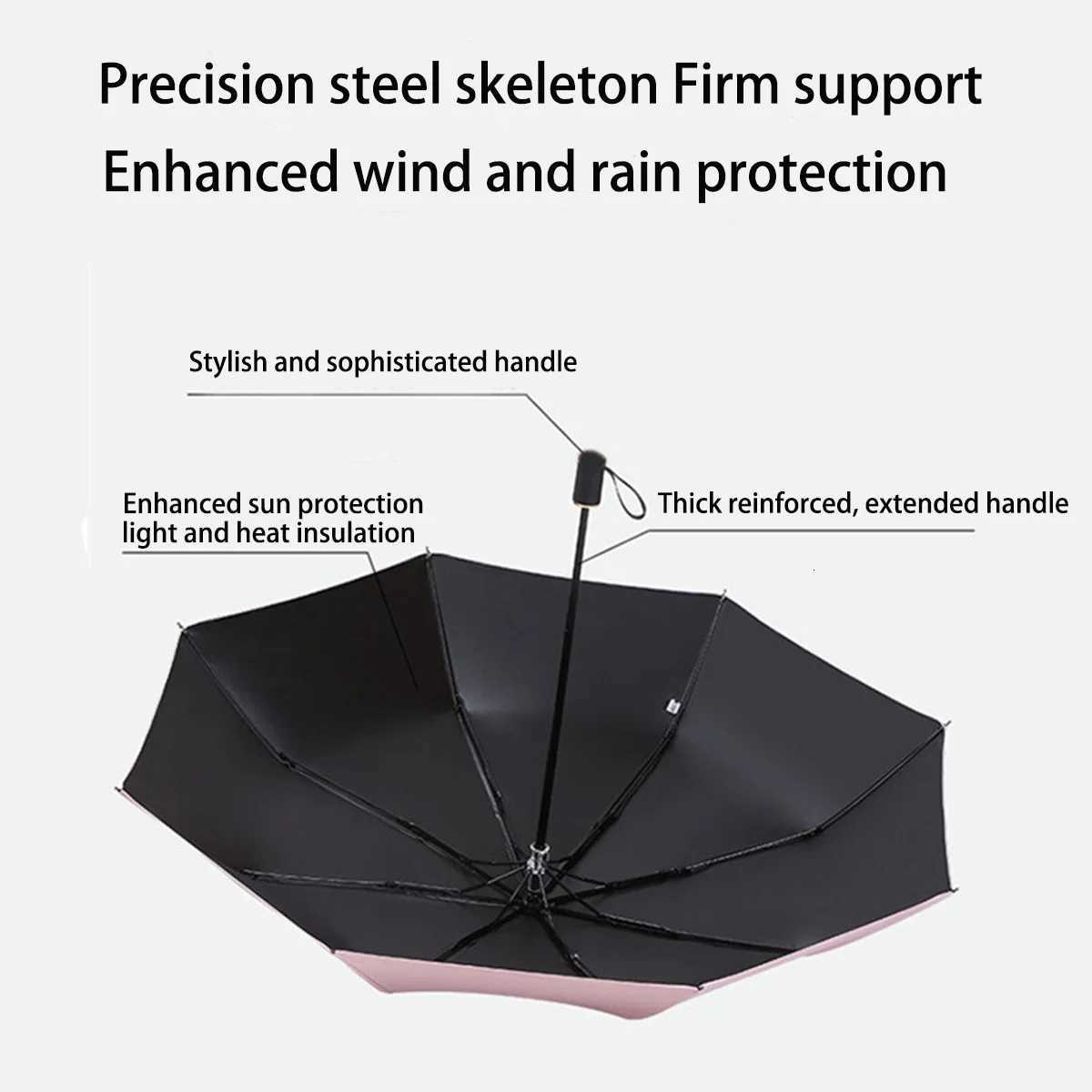 8 Ribs Travel Rain Sun Umbrellas Windproof Multi-color Travel Umbrella Automatic Open And Close R250724