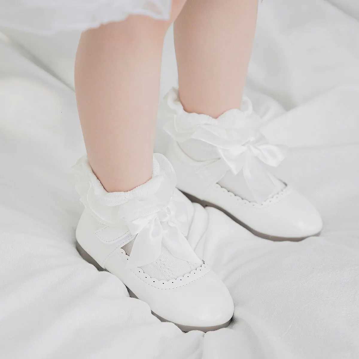 Meckior Girls Mary Jane Dress Kids Shoes Ballet Flats Non-slip Girls Par School Bowknot Children Princess Leather Shoes XJ250724