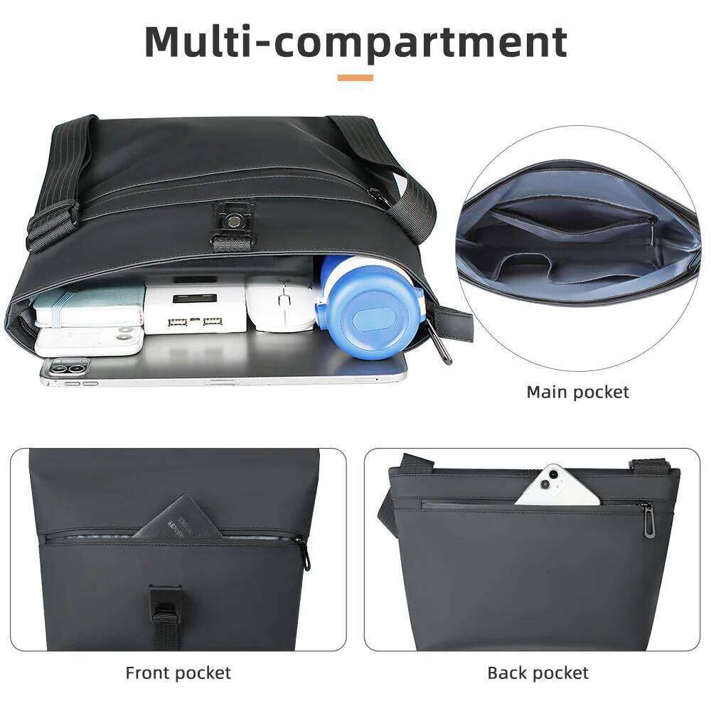 Water Messenger for Men Casual Shoulder Crossbody Male Fit 11 inch iPad Cycling Side Satchel School Bag