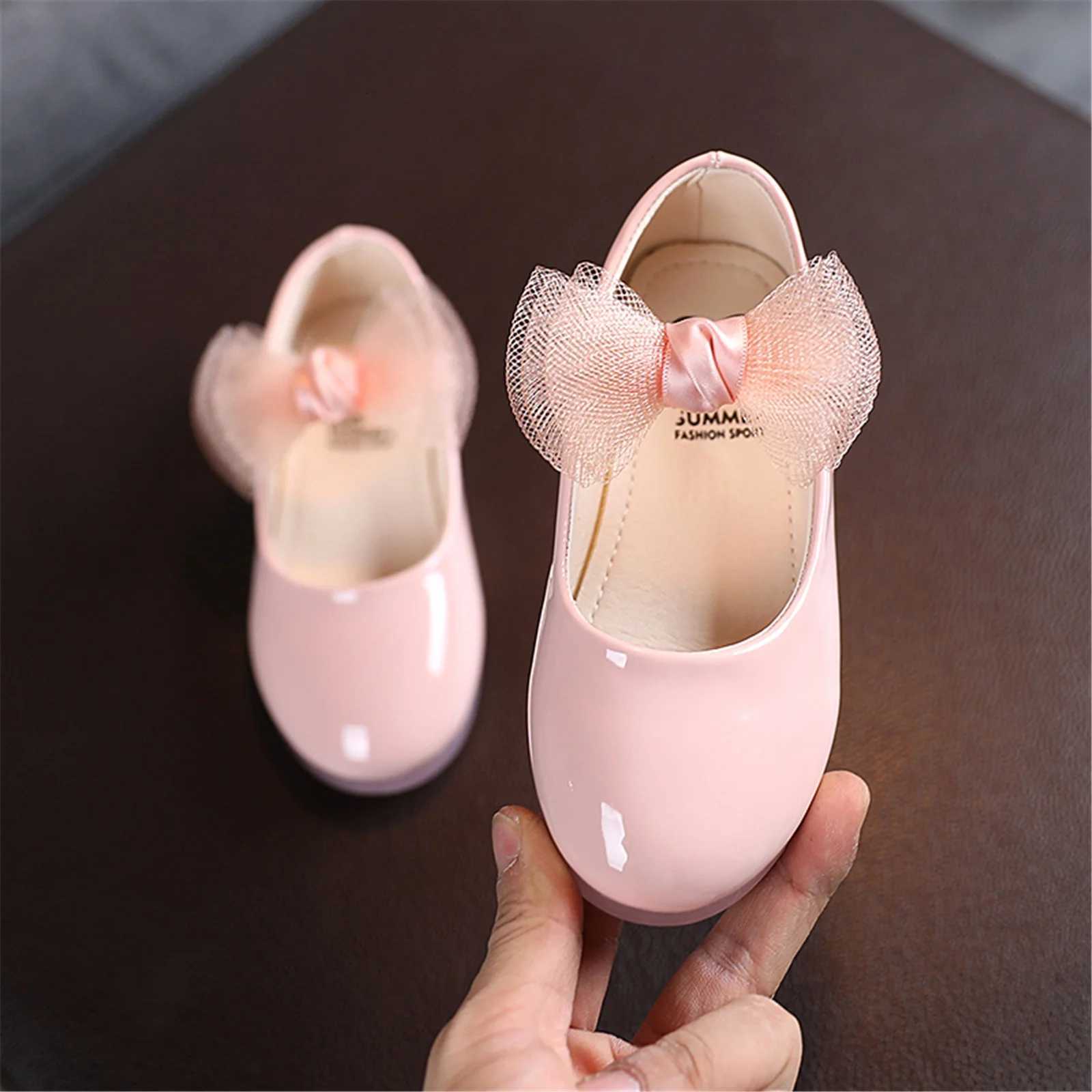 Children Girls Shoes Princess Ballet Flats Par Wedding Shoes Bowknot PU Leather Shoes Kids Summer Flats 1-6Y XJ250724