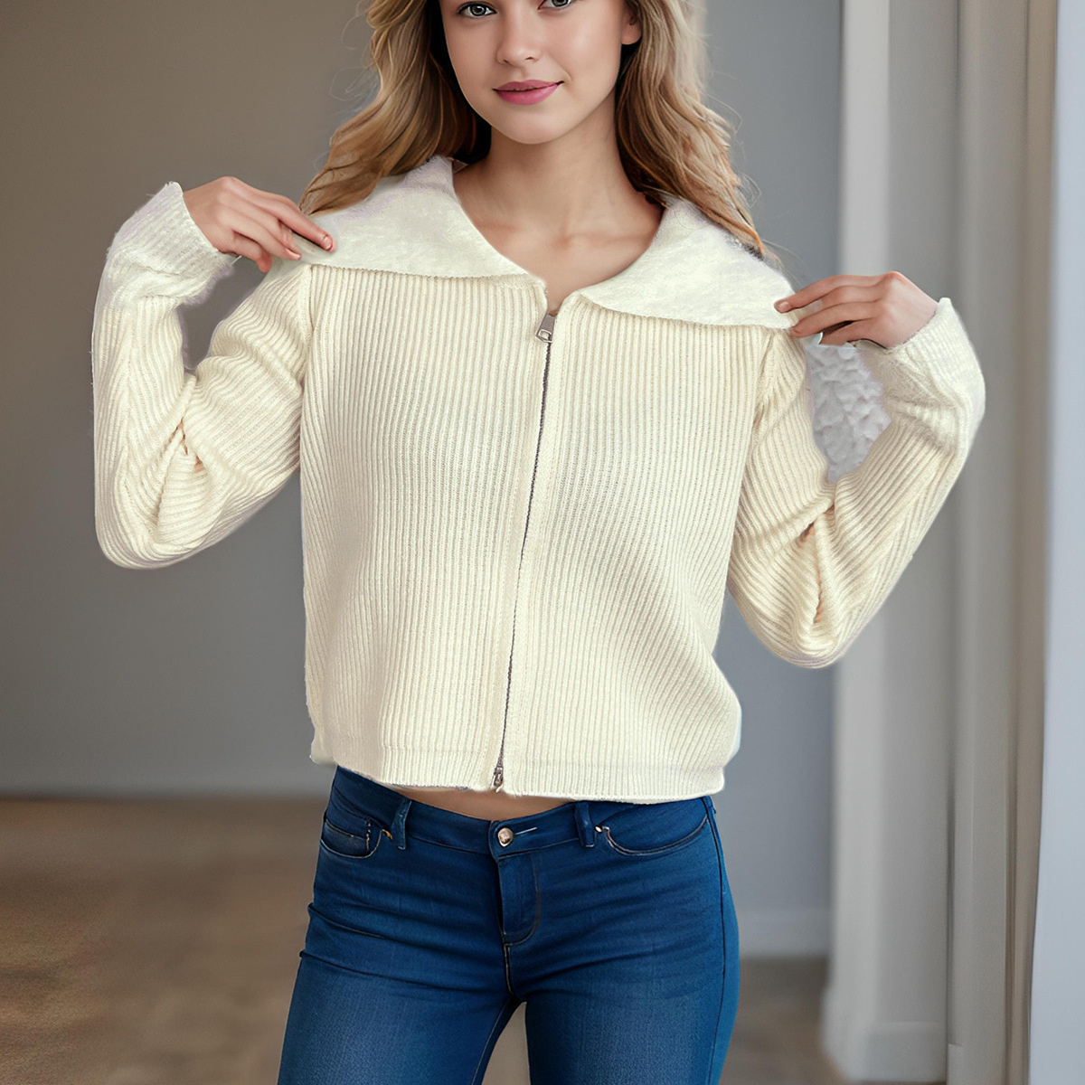 hot Free shipping designer sweater for women Fashionable and minimalist sweater thick and warm loose knit top