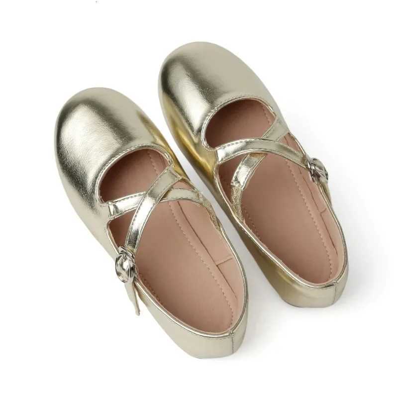 Girls Ballet Shoes Solid Color Childrens Leather Shoes Fashion Casual Versatile Kids Princess Par Wedding Flat Shoes Non-slip XJ250724