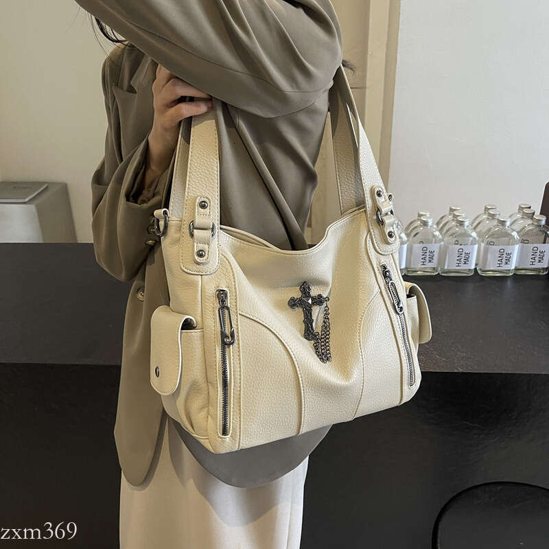 Autumn Winter Tote Crossbody Women Versatile High-end Large Capacity Motorcycle Style Handbag Shoulder Bag