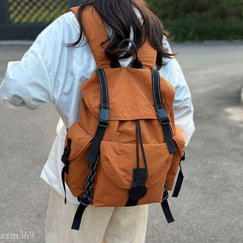 Women's Travel Hiking Laptop Men's Student School Bag Drawstring Flap Outdoor Large Capacity Lightweight Backpack