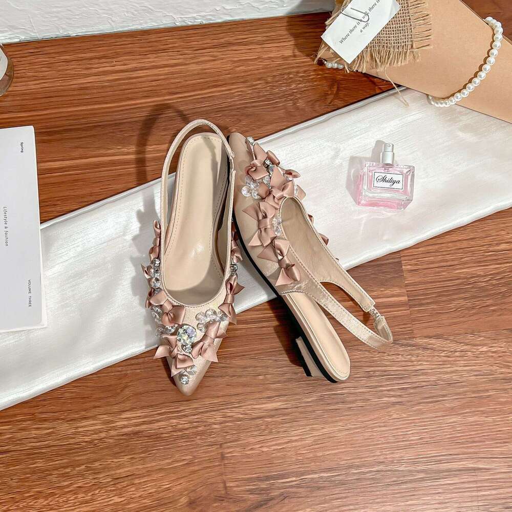 2025 New Style Backless Peep Sandals for Women Summer Versatile Design Sense Niche Pointed Toe Fashion Soft Sole Outdoor Wear