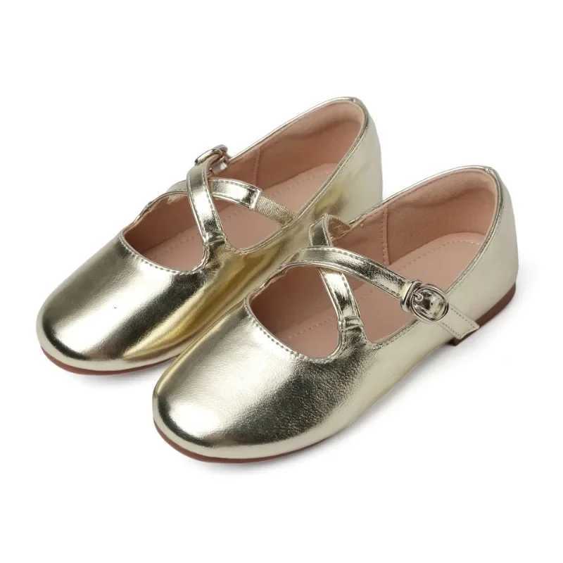 Girls Ballet Shoes Solid Color Childrens Leather Shoes Fashion Casual Versatile Kids Princess Par Wedding Flat Shoes Non-slip XJ250724