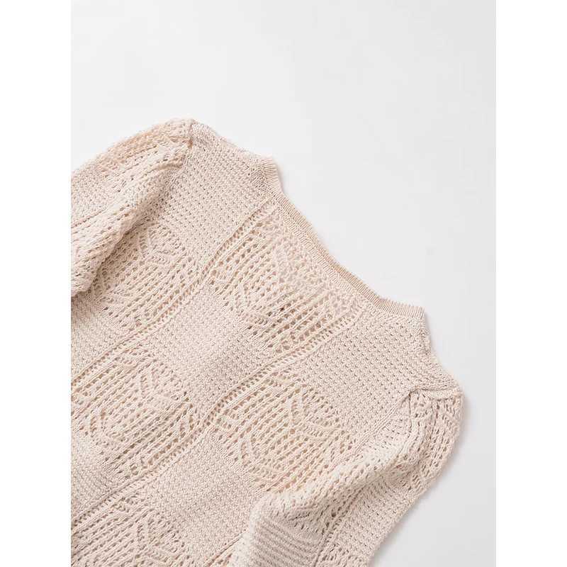YENKYE New Autumn Women Front Button Round Neck Long Sleeve Pointelle Knit Cardigan Casual Short Outerwear X250724