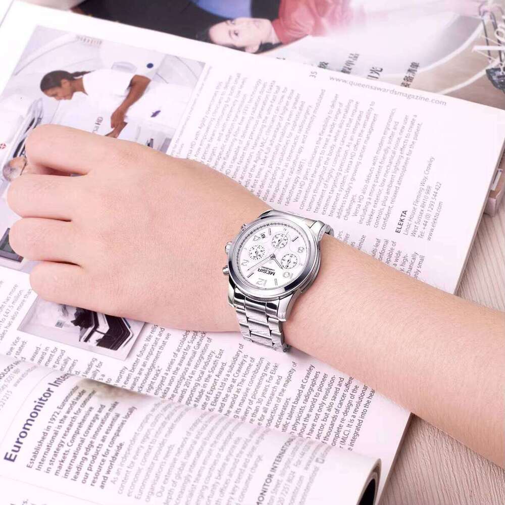 MEGIR Women's Fashion Chronograph Watch - Stainless Steel, Waterproof, Date, 38mm - Bulk Wholesale