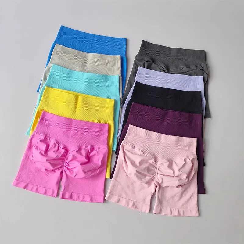 Summer Womens High Waist Yoga Shorts Fitness Shorts High Elasticity Training Peach Hip Lifting Exercise Three Point Gym Shorts XJ250724