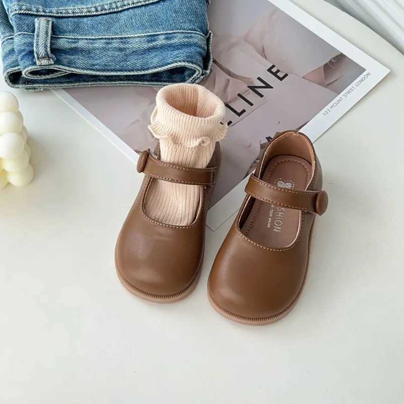 Children Leather Shoes Black Brown Princess Mary Janes Round Toe Little Girl Single Shoes Soft Sole Shallow Kids Dress Shoes XJ250724