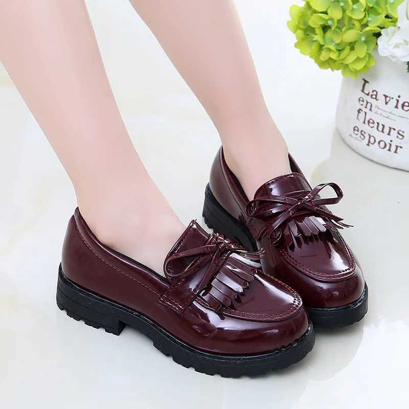 Girls Performance Leather Shoes Bow-knot with Tassels Chic Princess Loafers Slip-on Kids Flats for Wedding Par Children Shoes XJ250724