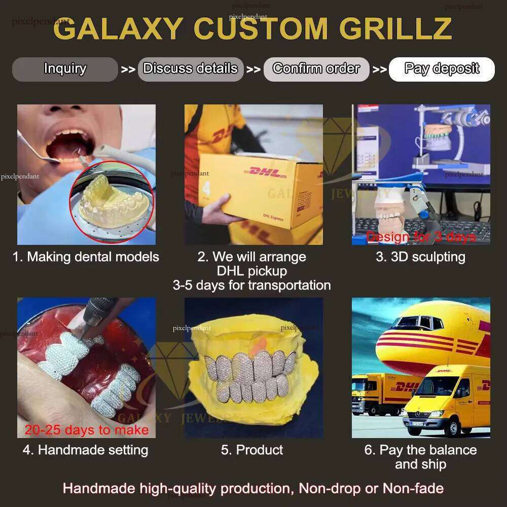 Custom VVS Moissanite Teeth Honeycomb Set with Big Stone Dia Iced Out Grills Mens Hiphop Honeymoon Grillz