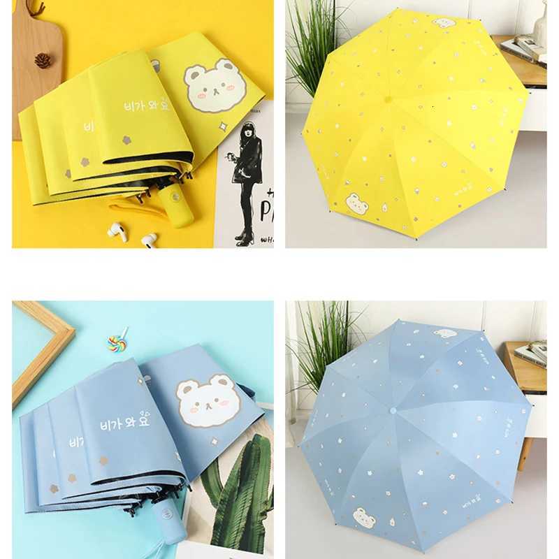 Windproof Folding Umbrella parasol umbrella Cute Little Bear Automatic Umbrella UV blocking and shading Portable for Travel Gift R250725