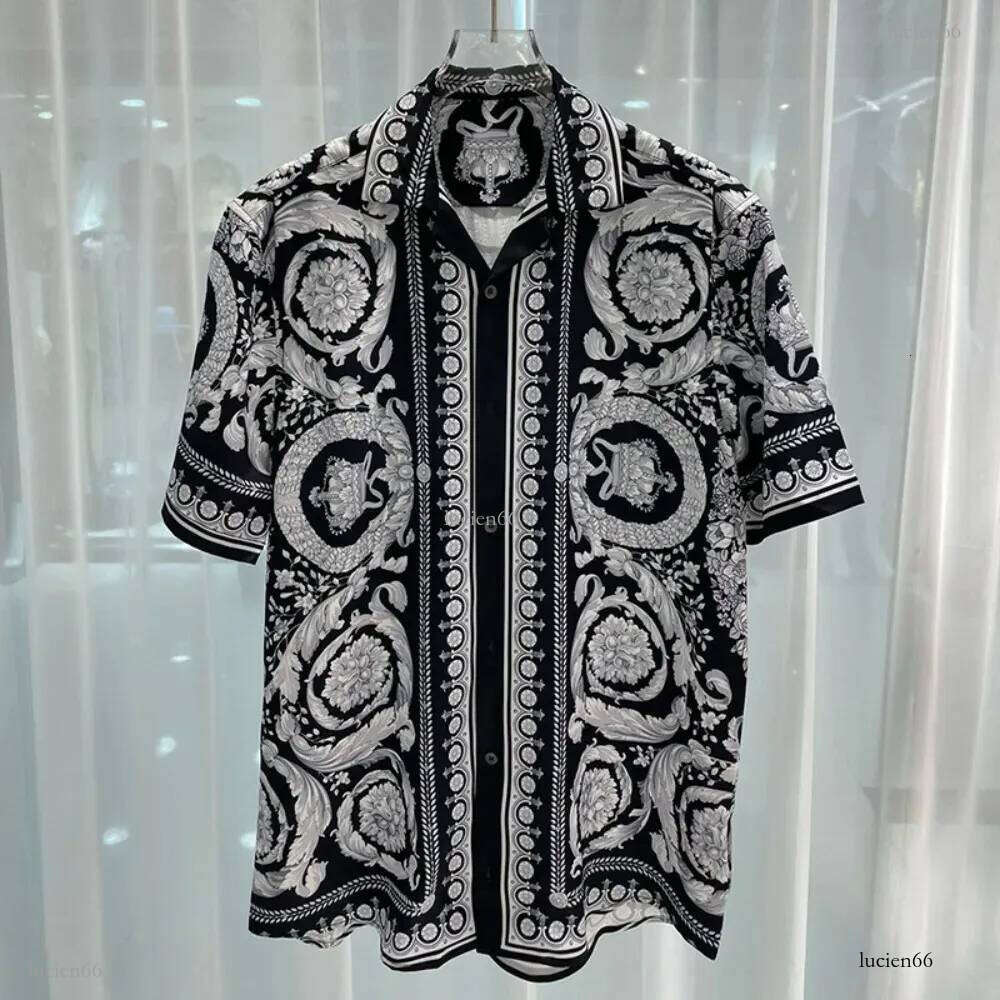 Spring And Summer Handsome Fashion Trend Quick Drying Mens Short Sleeved Silk Smooth Casual Loose Cardigan Shirt Trendy Men 250110