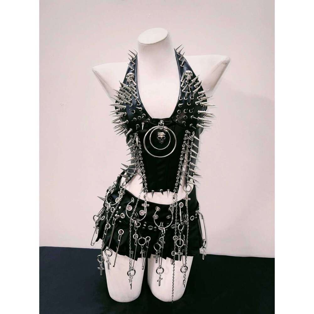 Designer Niche Corset Fashion Casual YK Rivet Vest Skull Top Vintage Gothic
