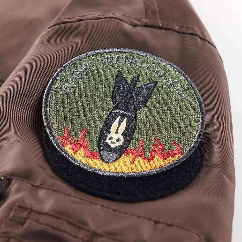 Women's Wear Retro Pilot Jacket Men's Spring Autumn Loose Couple Baseball Embroidered Badge Bomber Coat
